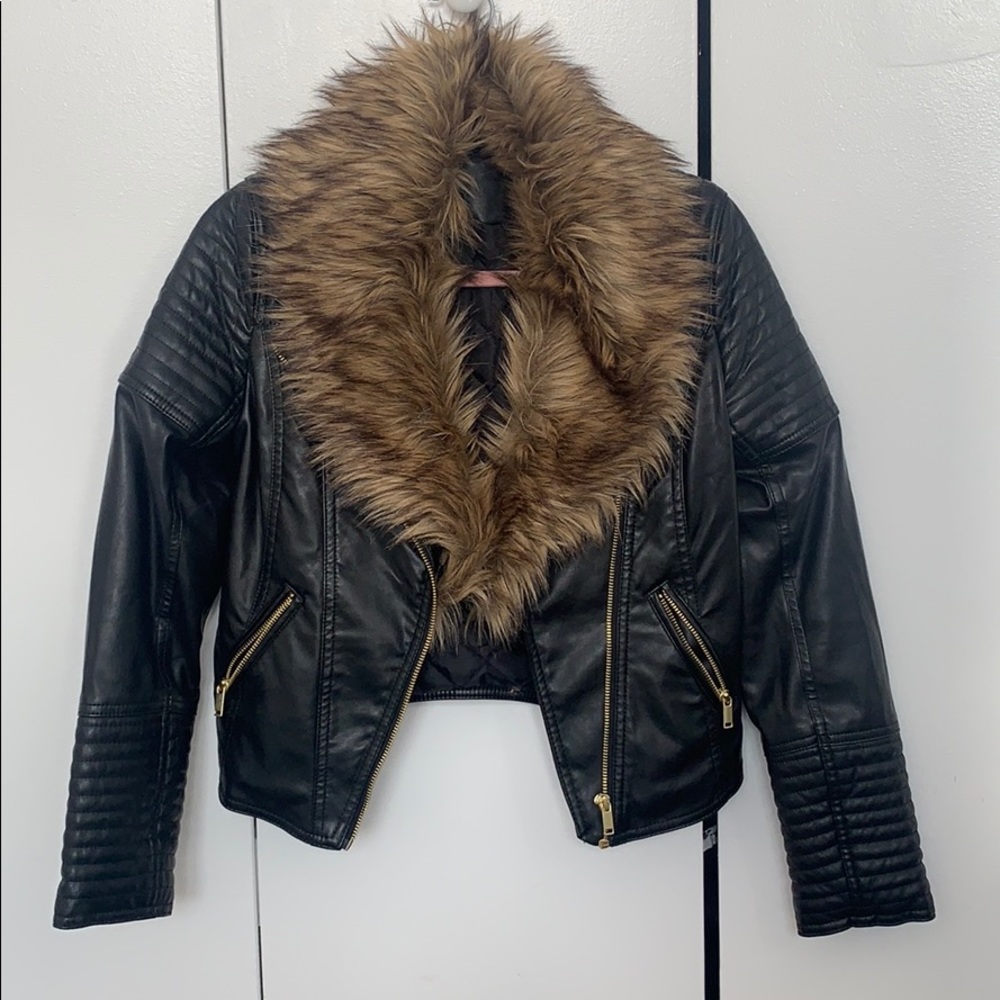 Faux Leather Biker Jacket